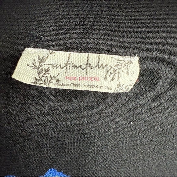 Free People Black and Blue Floral Blouse - Picture 5 of 10